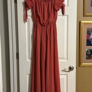 Gianni Bini Terracotta Off-Shoulder Dress